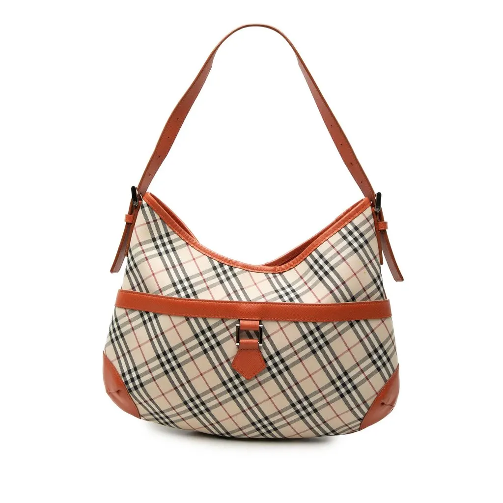 Burberry Nova Check Canvas Hobo Beige Very good - Front View