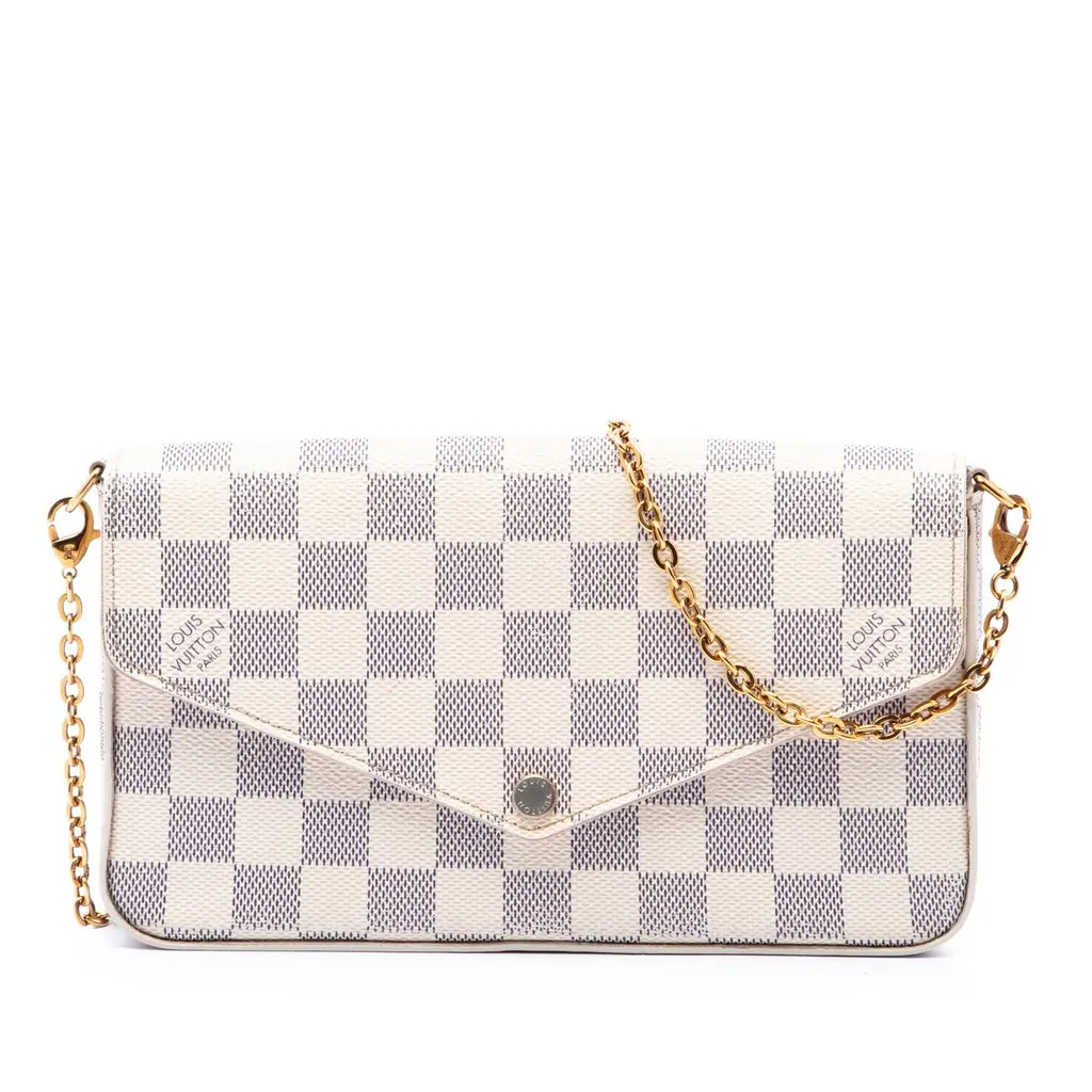 Louis Vuitton Damier Azur Pochette Felicie White Canvas Very good - Front View
