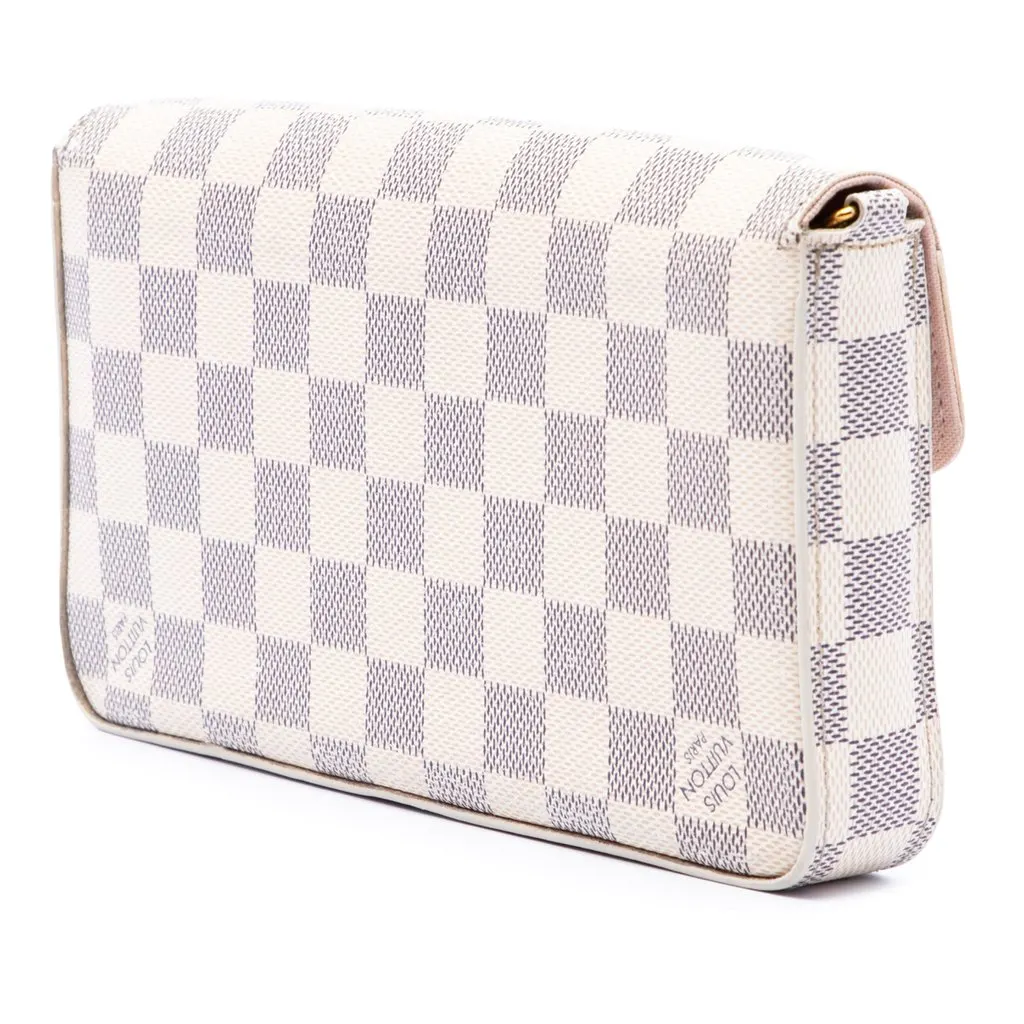 Louis Vuitton Damier Azur Pochette Felicie White Canvas Very good - Back View