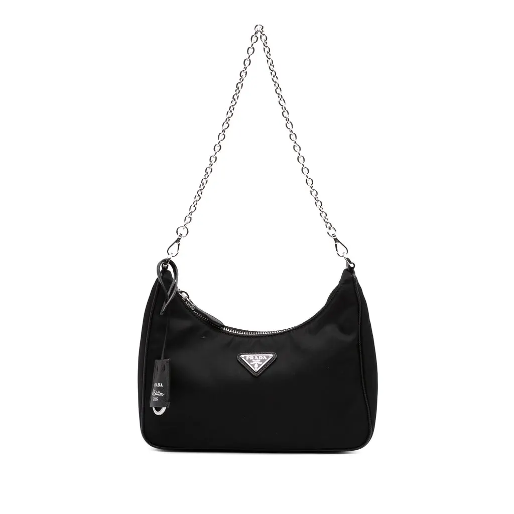 Prada Saffiano Trimmed Re Nylon Re Edition 2005 Satchel Black Very good - Front View