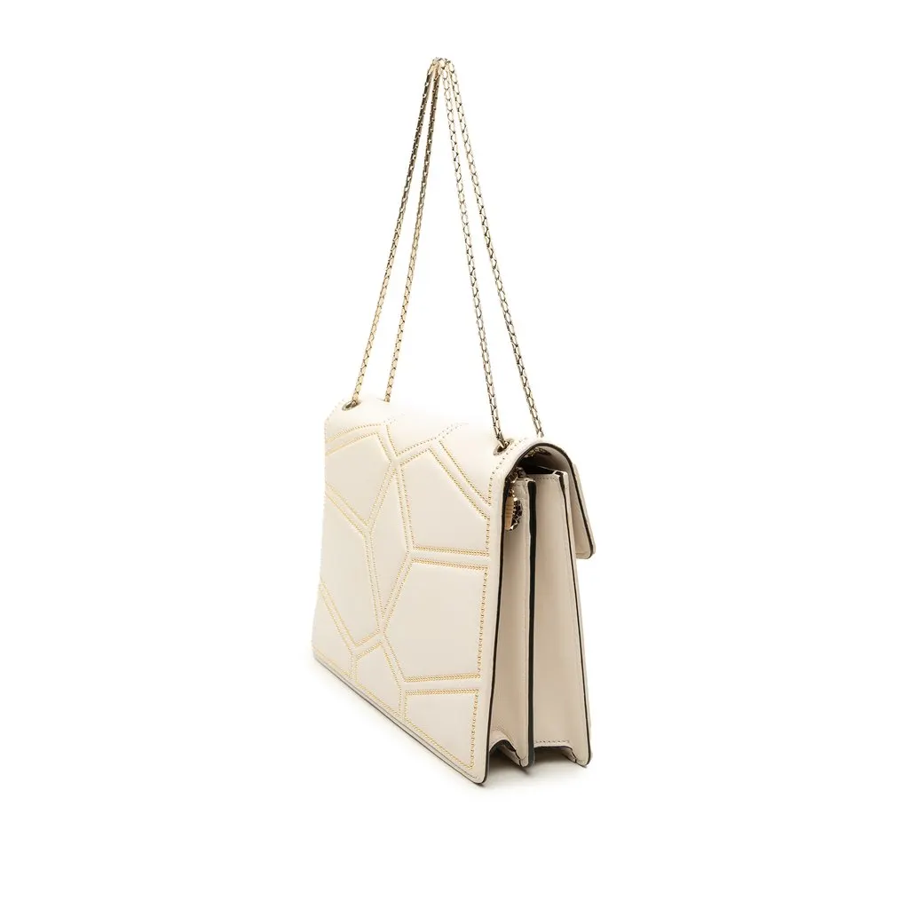 Bvlgari Studded Leather Diamond Blast Serpenti Forever Crossbody Beige Leather Very good - Back View