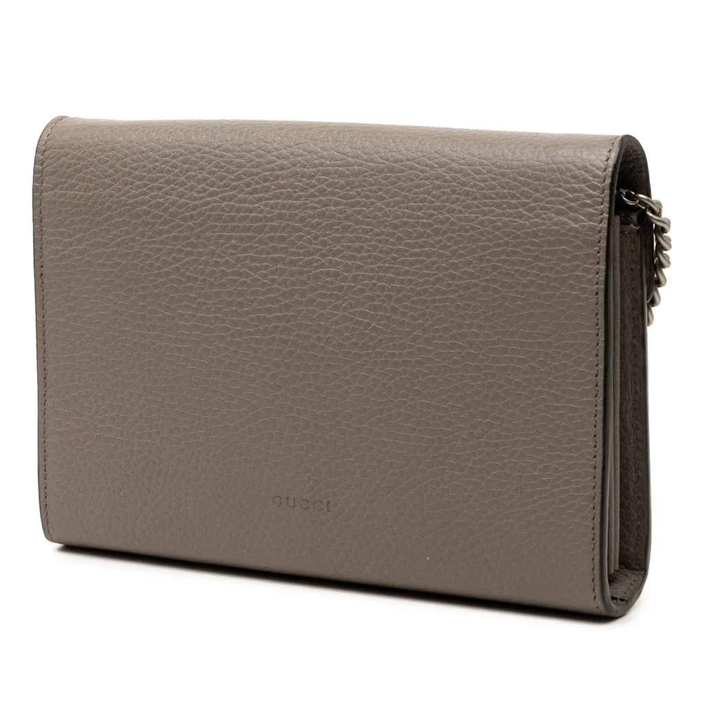 Gucci Calfskin Dionysus Wallet on Chain Brown Leather Very good - Back View