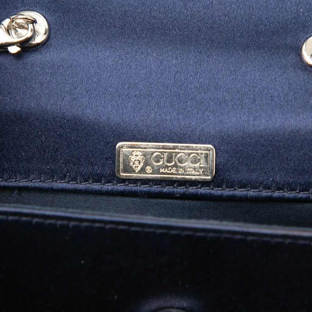 Gucci Mini Satin Bamboo Night Blue Very good - Box View