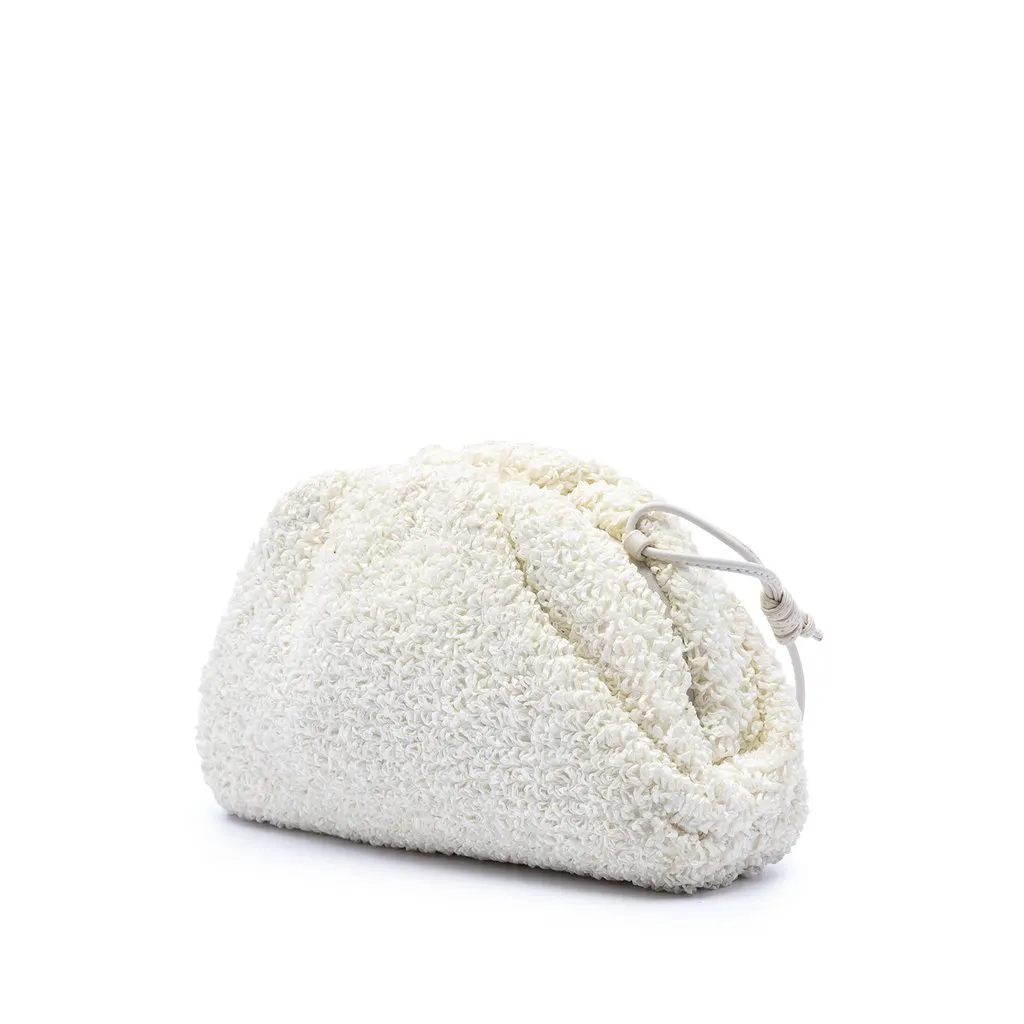 Bottega Veneta Boucle Raffia The Mini Pouch Crossbody White Very good - Back View