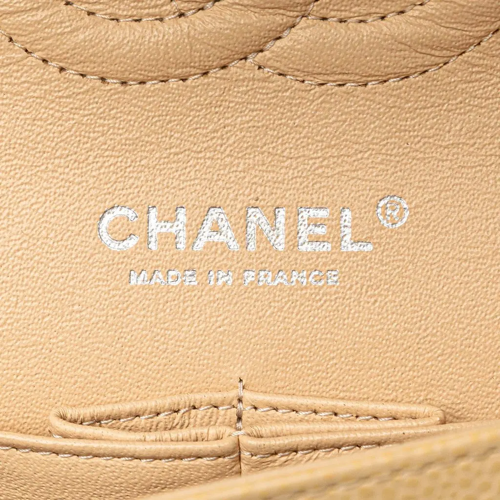 Chanel Medium Classic Caviar Double Flap Brown Leather Very good - Box View