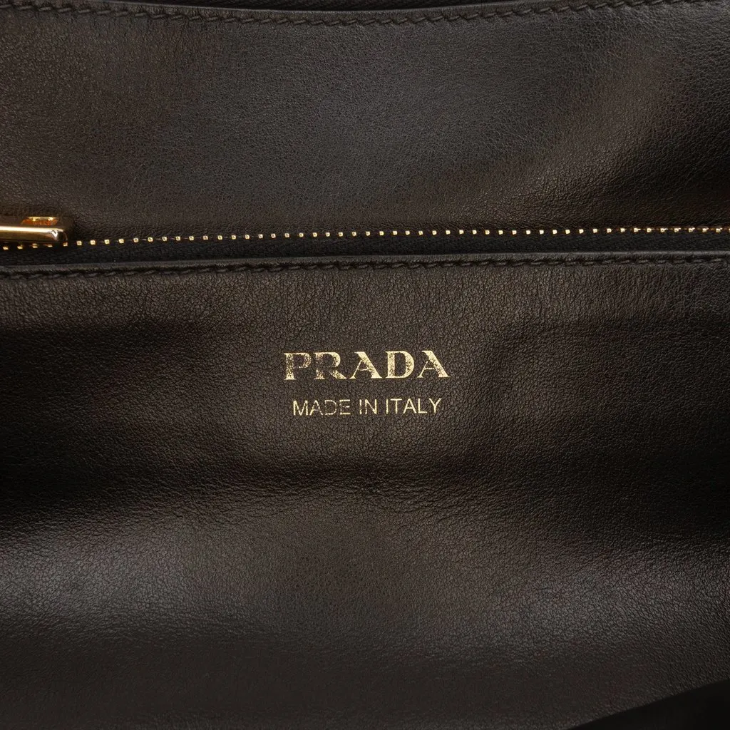 Prada City Calf Trimmed Saffiano Paradigme Bag Black Leather Good - Box View