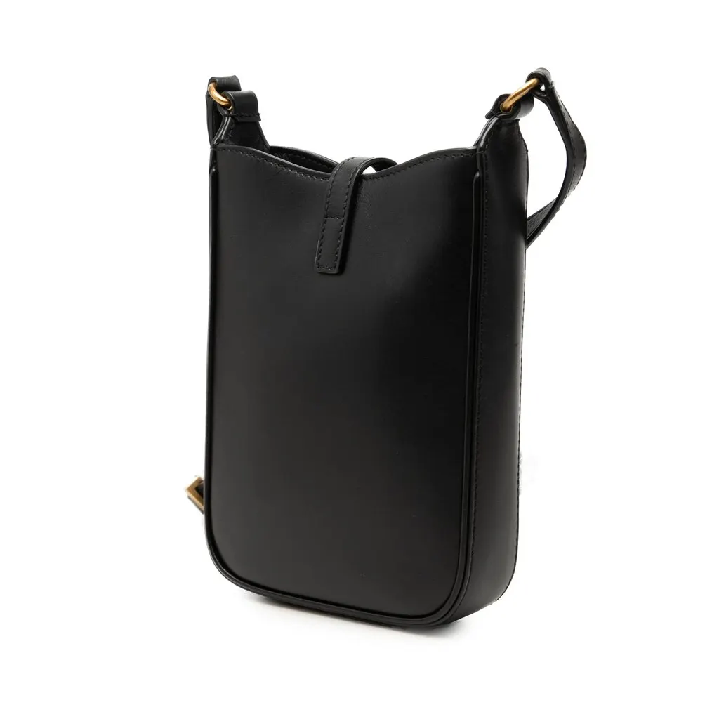 Saint Laurent Mini Smooth Leather Le 5 a 7 Vertical Crossbody Black Leather Very good - Back View