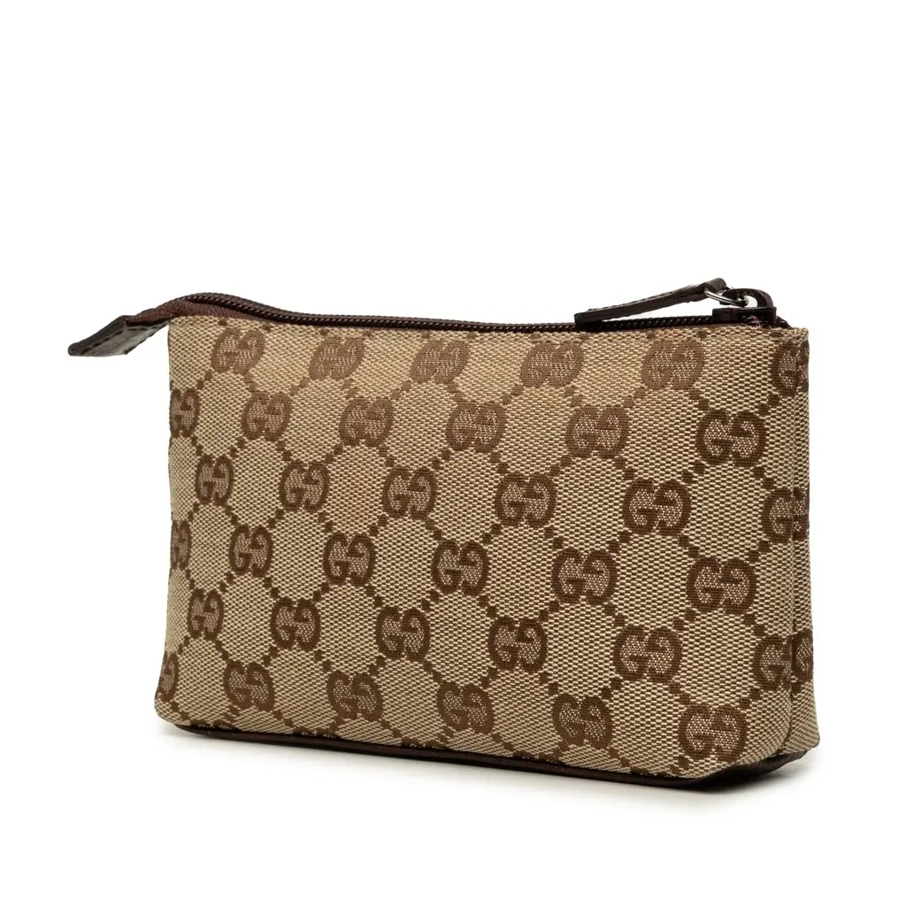 Gucci GG Canvas Pouch Beige Canvas Good - Back View