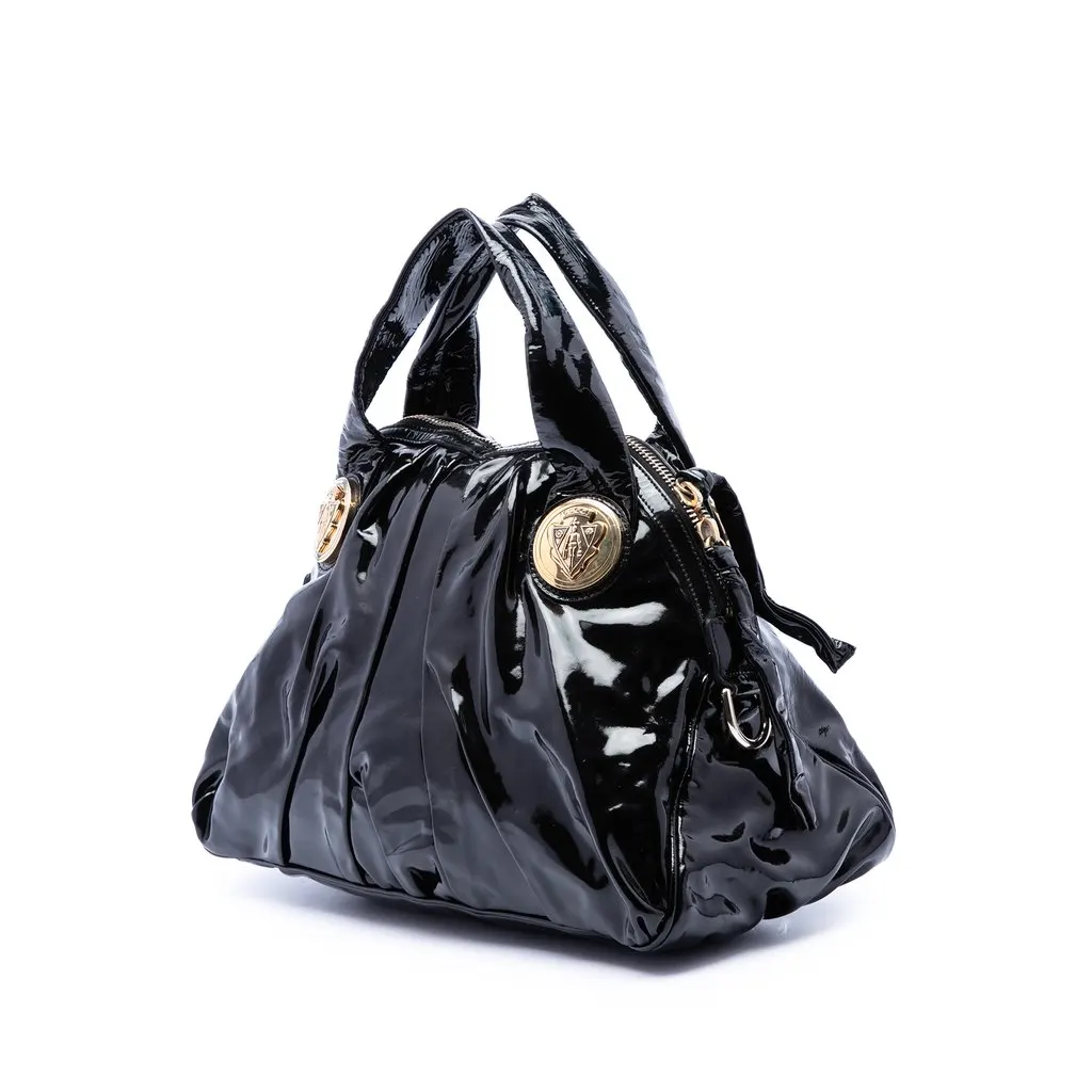 Gucci Large Patent Hysteria Satchel Black Leather Very good - Back View