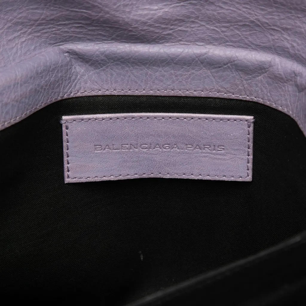 Balenciaga Lambskin Motocross Classic Envelope Clutch Purple Leather Very good - Box View