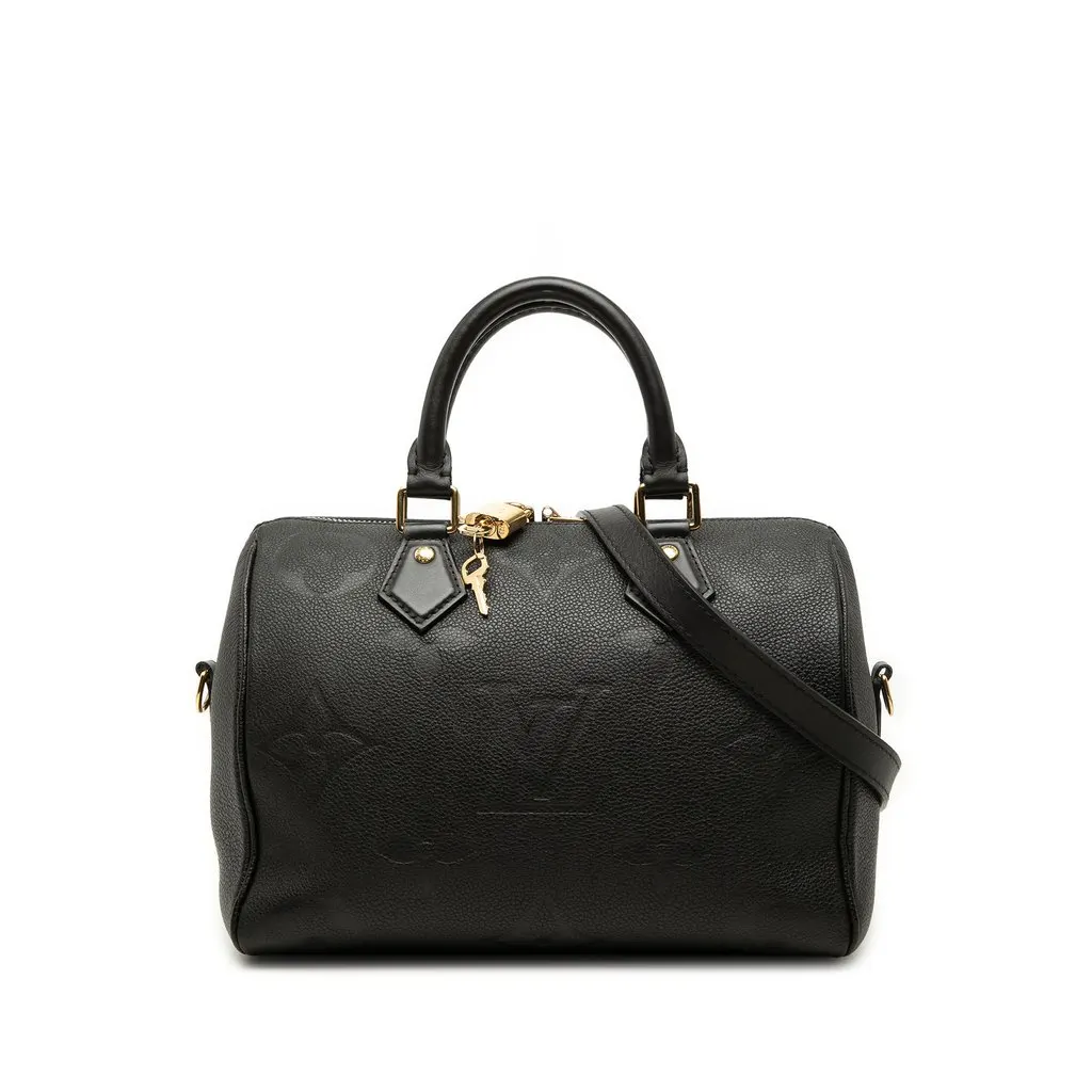 Louis Vuitton Monogram Giant Empreinte Speedy Bandouliere 25 Black Leather Very good - Front View