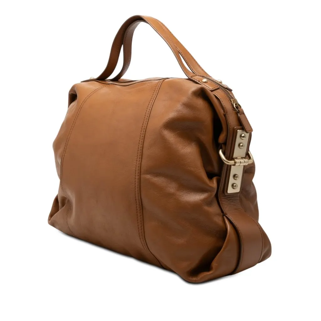 Givenchy Leather 4G Logo Satchel Brown Leather Very good - Back View