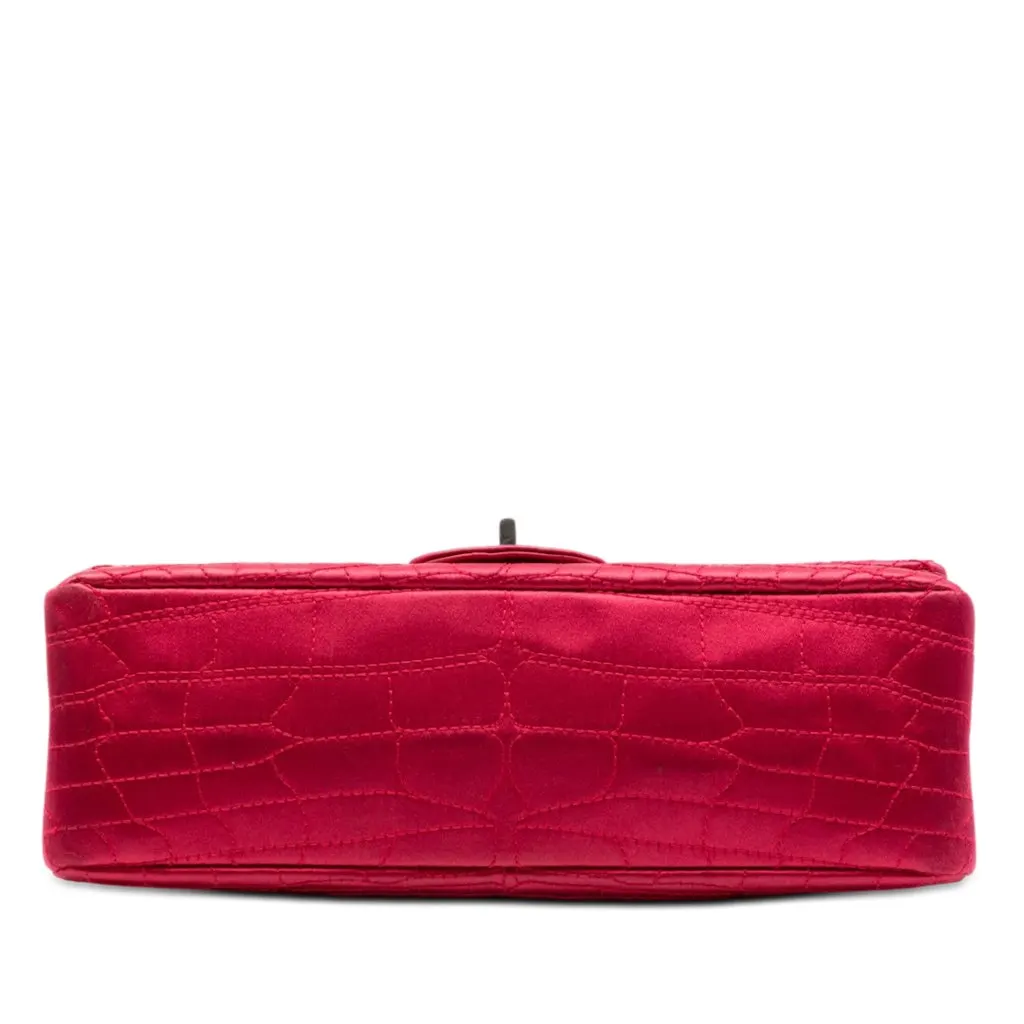 Chanel Croc Quilted Satin Reissue 2.55 Double Flap 225 Pink Very good - Inside View