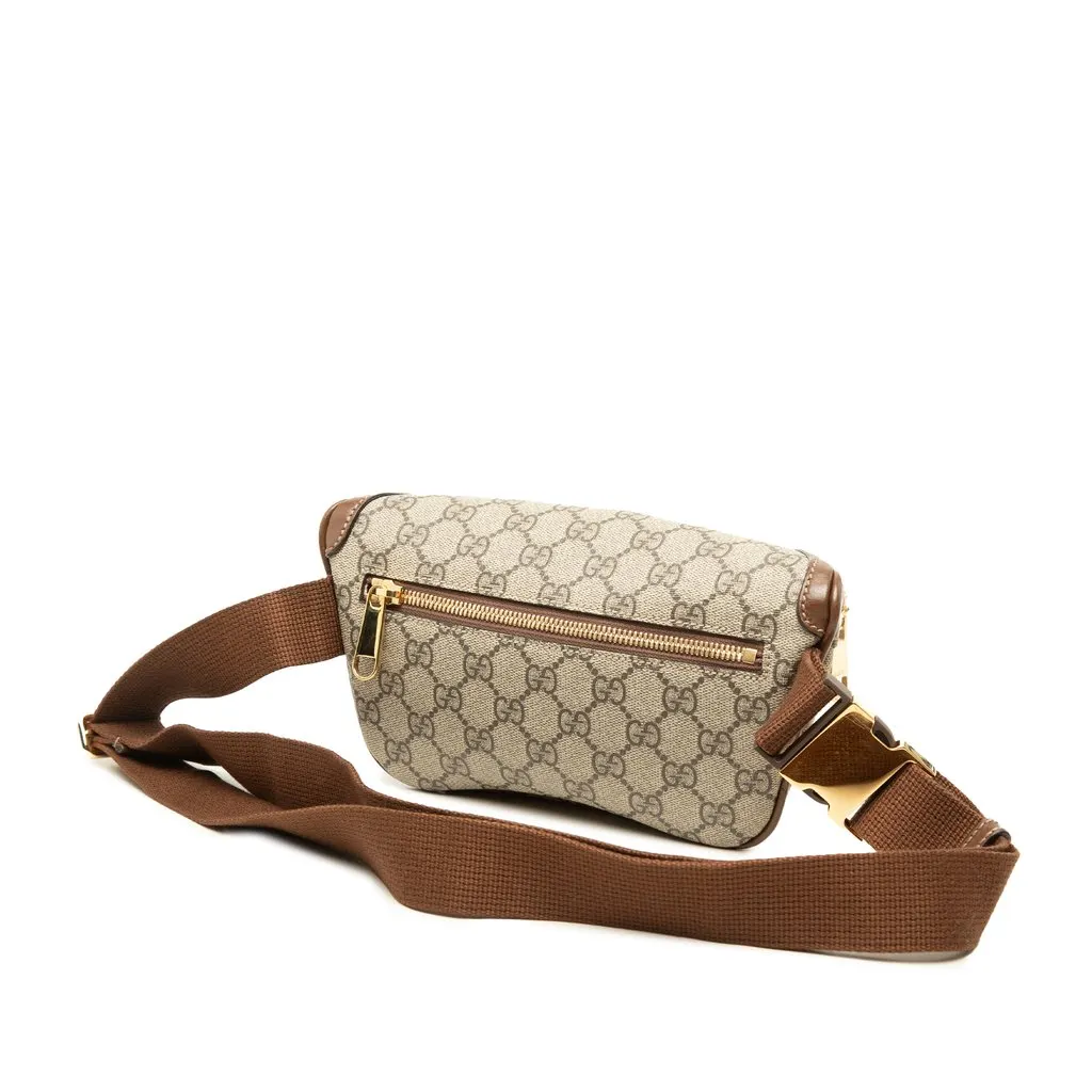 Gucci GG Supreme Interlocking G Belt Bag Beige Canvas Good - Back View