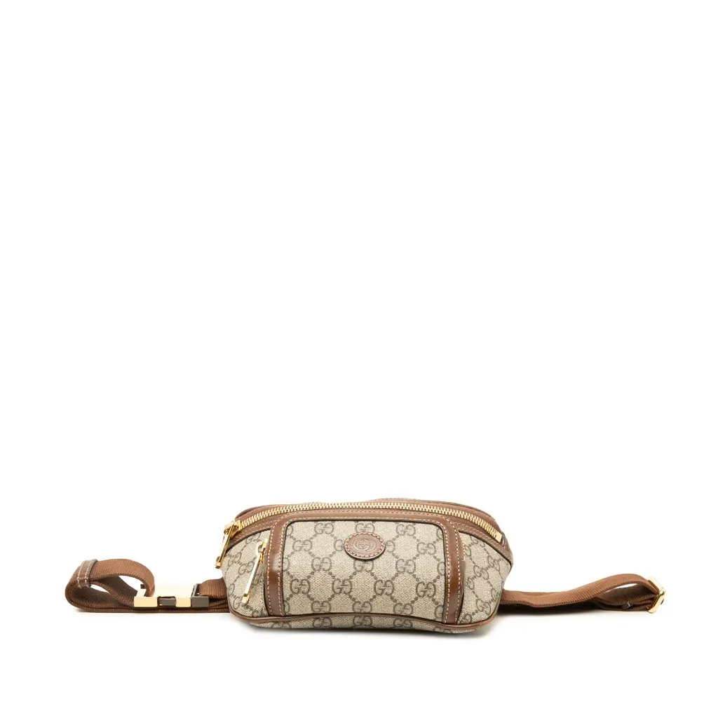 Gucci GG Supreme Interlocking G Belt Bag Beige Canvas Good - Inside View