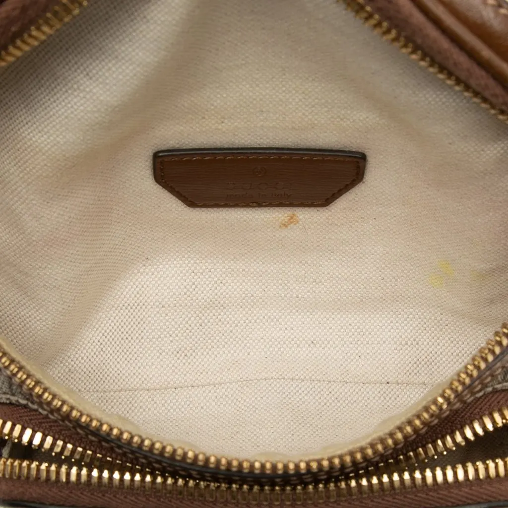 Gucci GG Supreme Interlocking G Belt Bag Beige Canvas Good - Model View