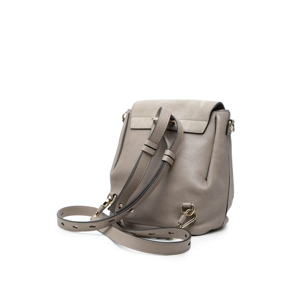 Chloé Medium Calfskin and Suede Faye Backpack MultiColor Leather Good - Back View