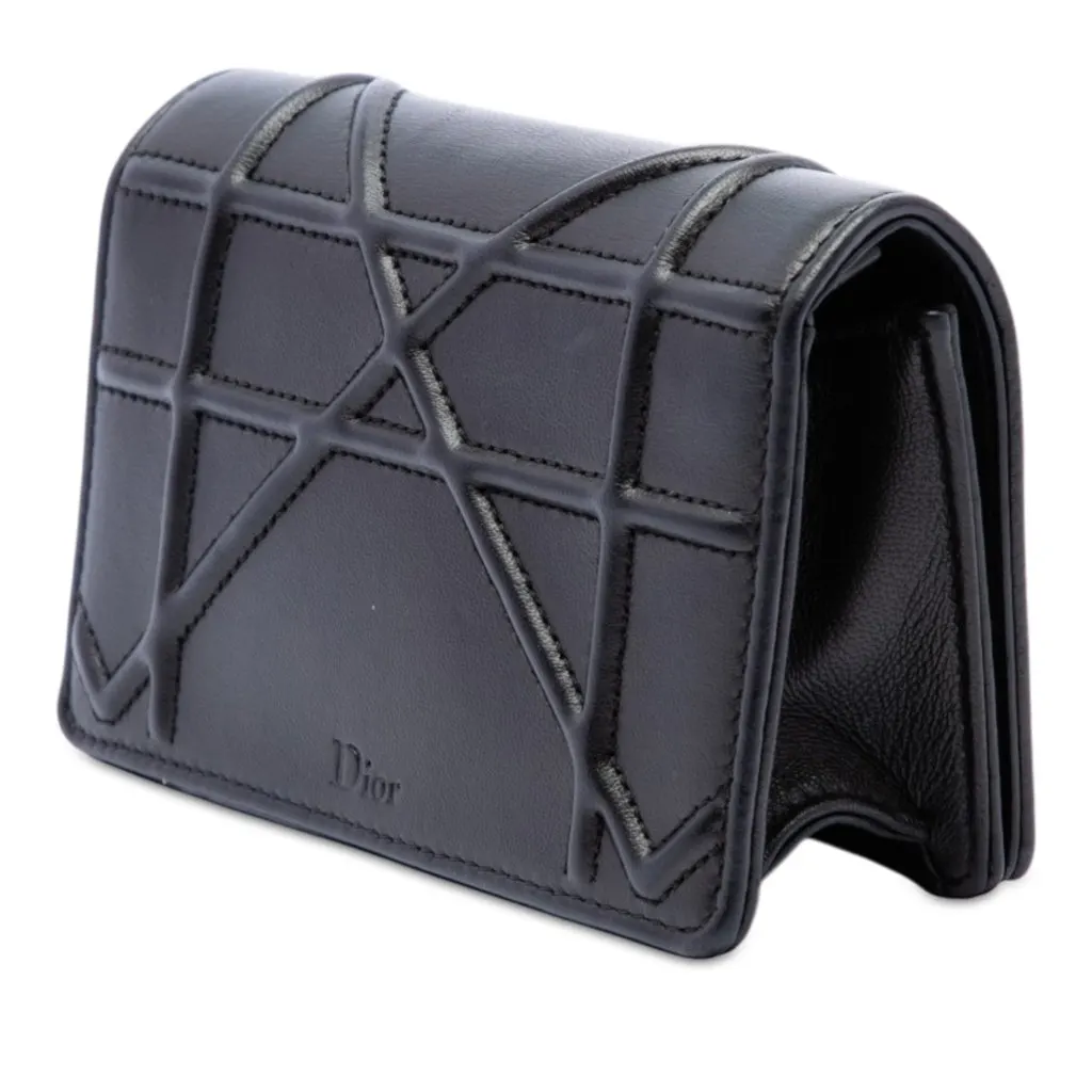 Dior Baby Lambskin Diorama Flap Black Leather Very good - Back View