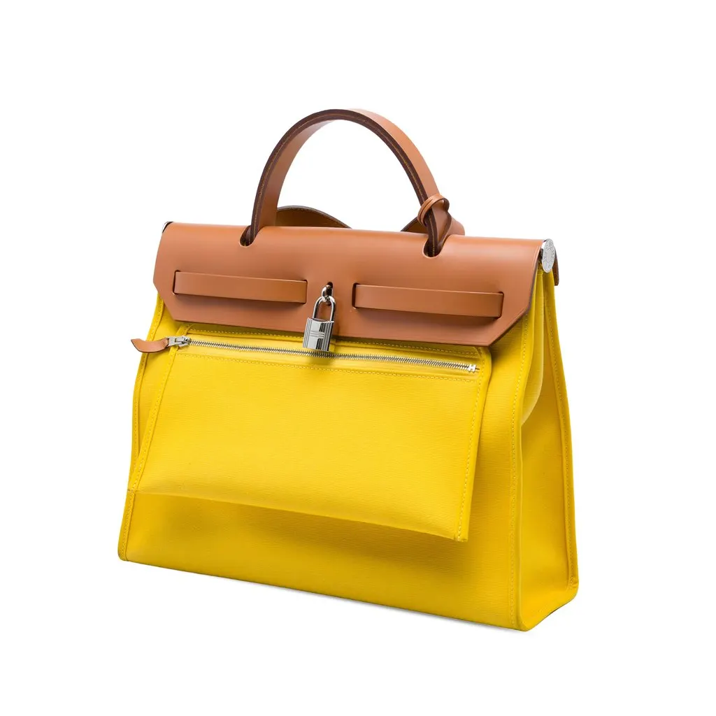 Hermès Toile Herbag Zip 31 Yellow Very good - Back View