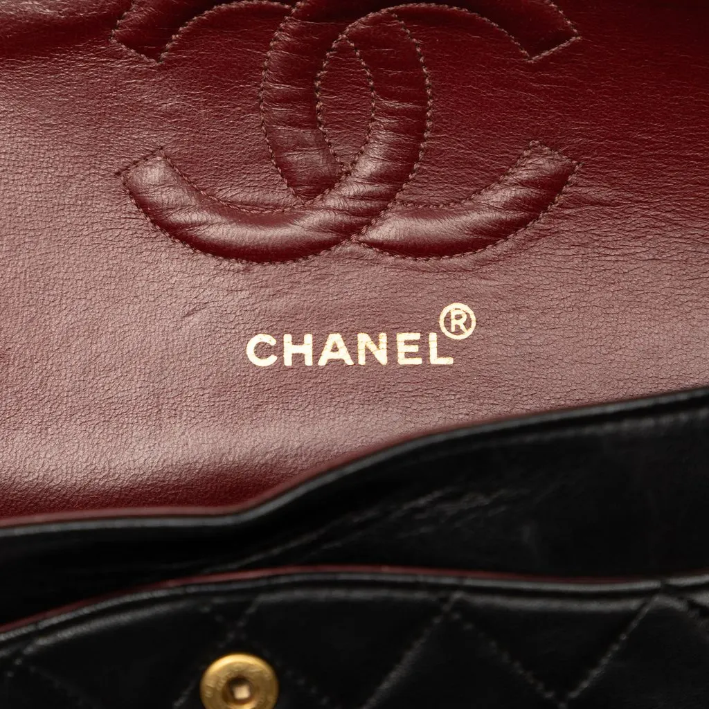 Chanel Medium Classic Lambskin Double Flap Black Leather Very good - Box View