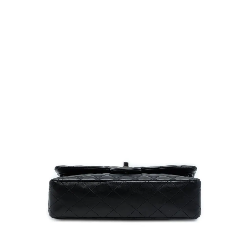 Chanel Medium Classic Lambskin Double Flap Black Leather Very good - Inside View