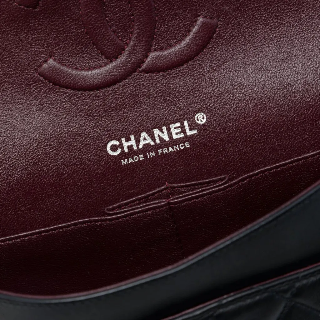 Chanel Medium Classic Lambskin Double Flap Black Leather Very good - Box View