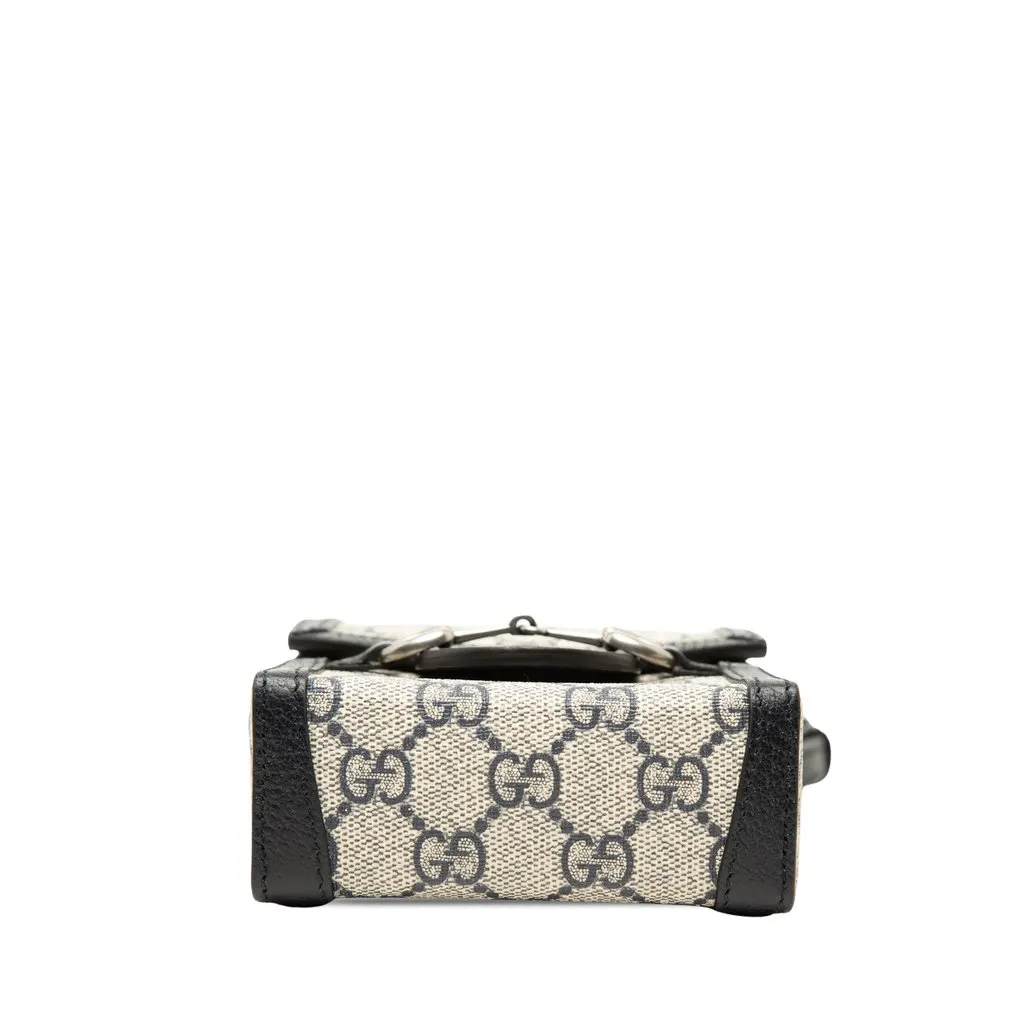 Gucci Mini GG Supreme Horsebit 1955 Crossbody Beige Canvas Very good - Inside View