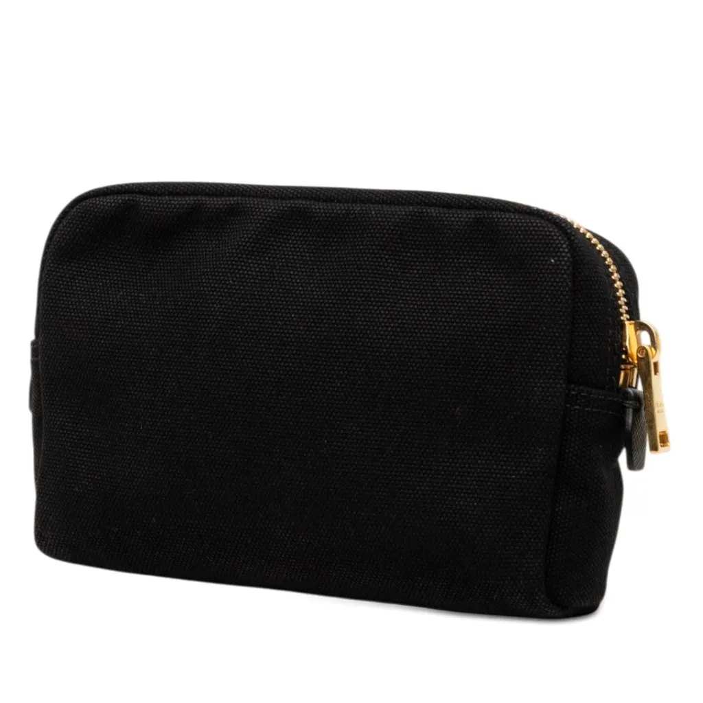 Prada Canvas Canapa Logo Pouch Black Canvas Very good - Back View