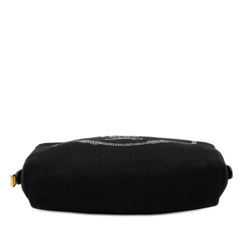 Prada Canvas Canapa Logo Pouch Black Canvas Very good - Inside View