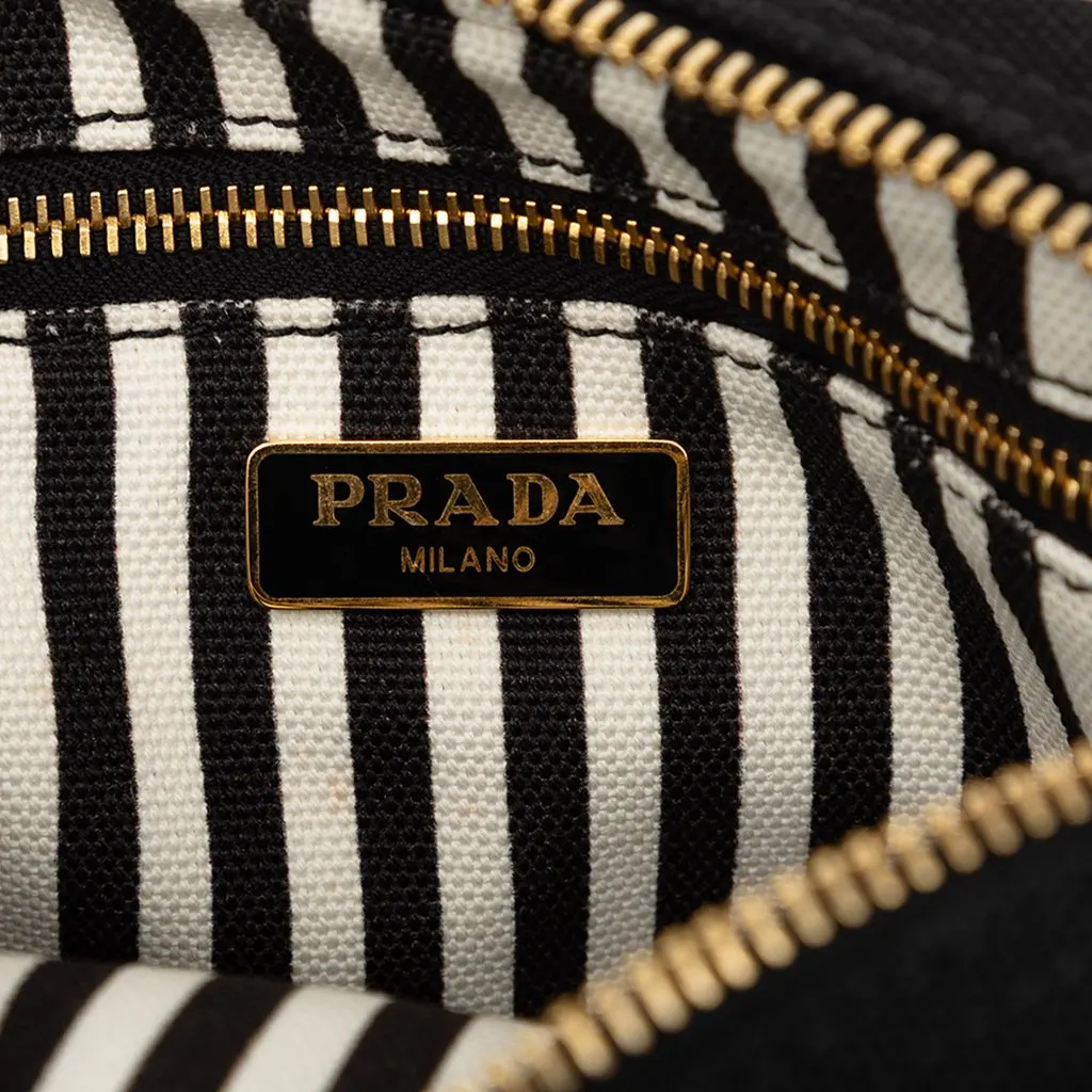 Prada Canvas Canapa Logo Pouch Black Canvas Very good - Box View