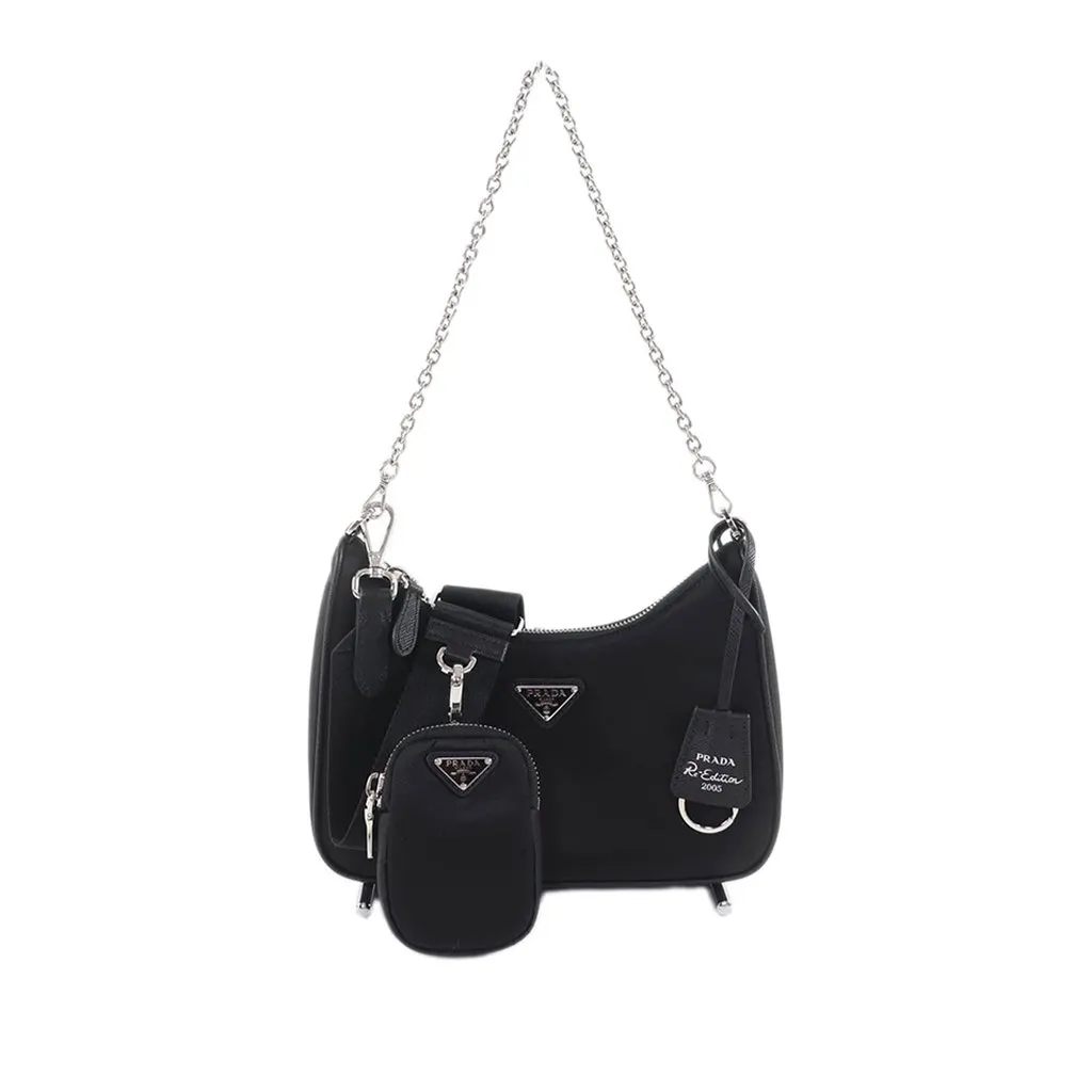 Prada Tessuto Re Edition 2005 Satchel Black Polyamide Never worn - Front View