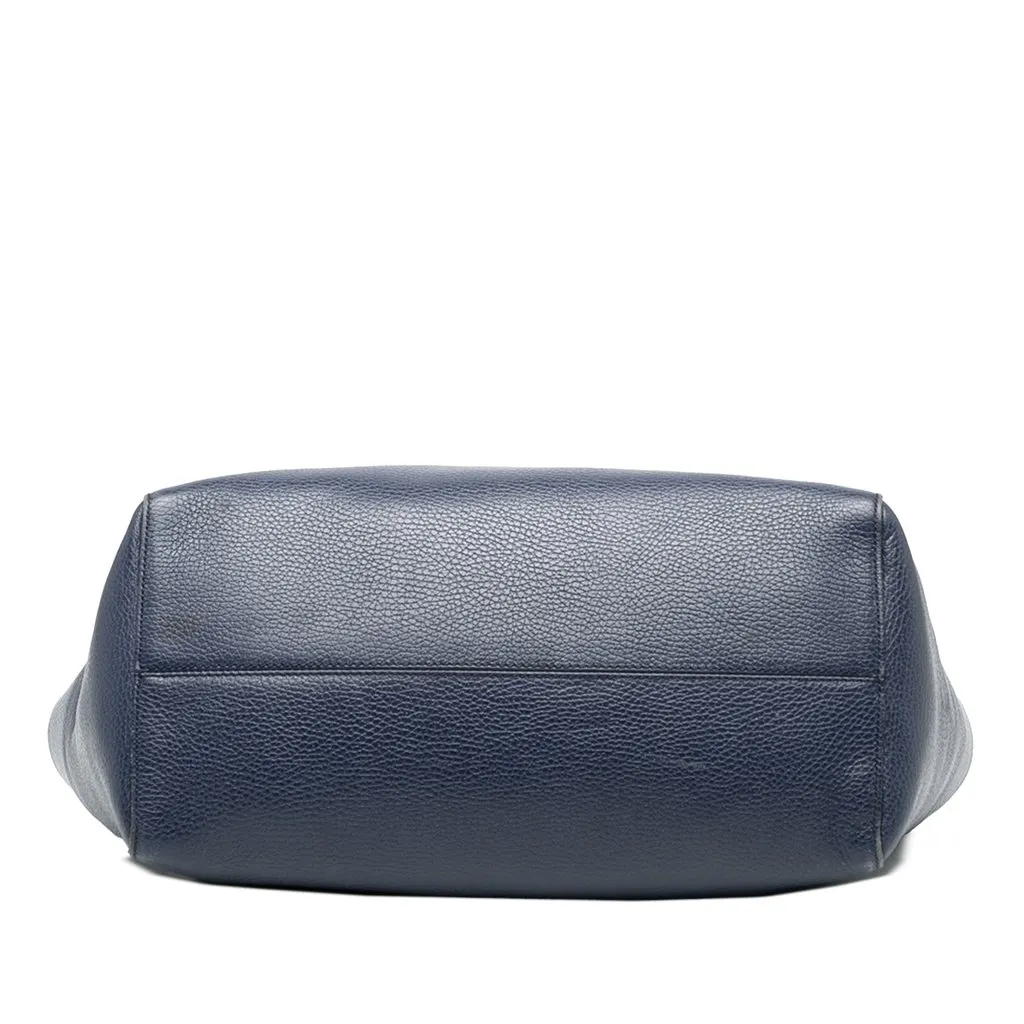 Gucci Medium Calfskin Swing Tote Blue Leather Good - Inside View