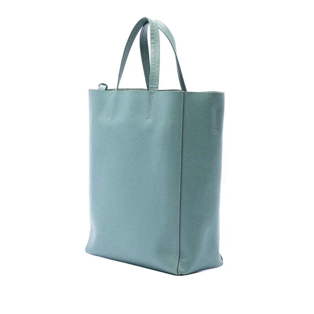 Celine Small Grained Calfskin Vertical Cabas Tote Blue Leather Very good - Back View