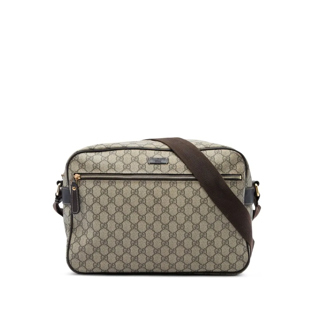 Gucci GG Supreme Crossbody Beige Canvas Good - Front View