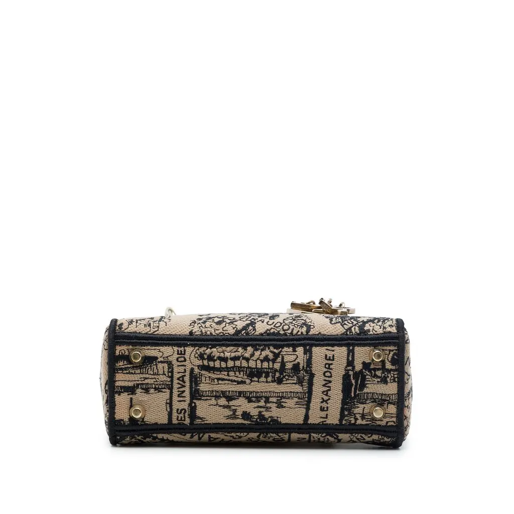 Dior Mini Embroidered Canvas Plan de Paris Lady D Lite Beige Canvas Very good - Inside View