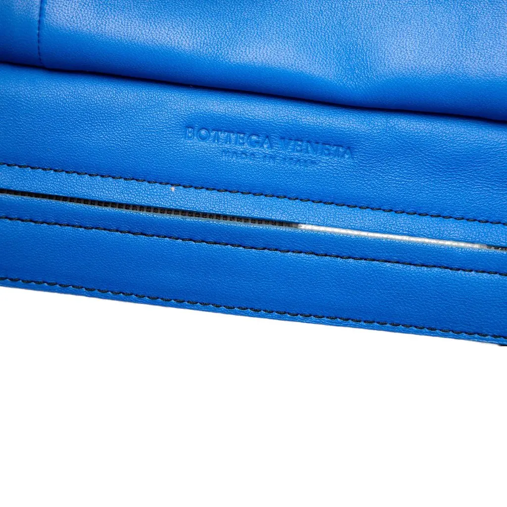 Bottega Veneta Medium Nappa Intrecciato Monaco Satchel Blue Leather Very good - Box View