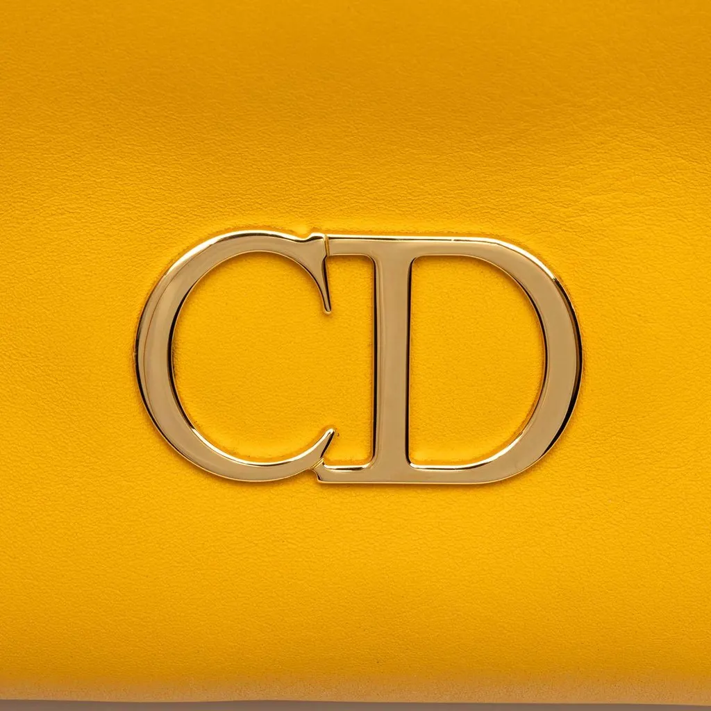 Dior Leather CD Logo Handbag Yellow Leather Very good - Box View