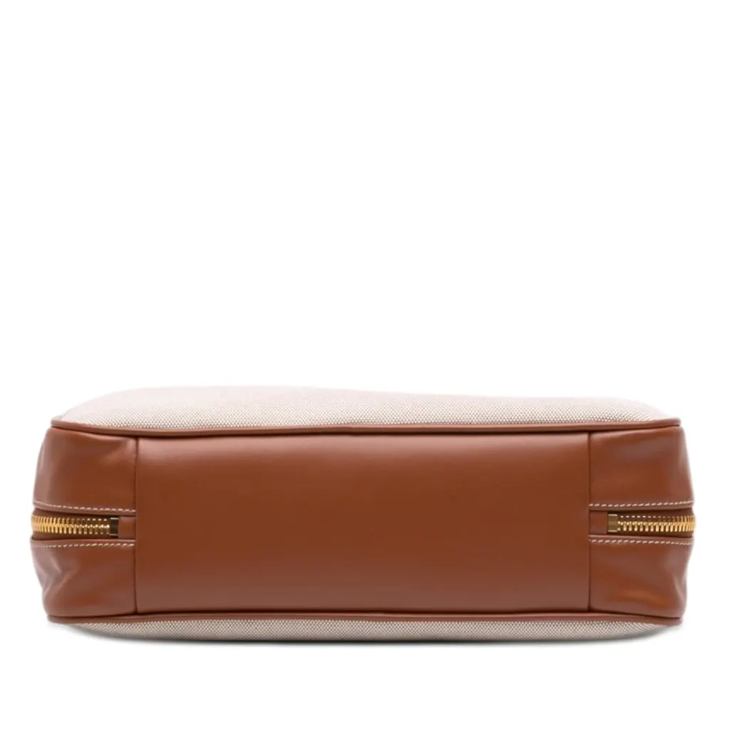 Miu Miu Large Canvas and Leather Logo Beau Handbag Beige Never worn - Inside View
