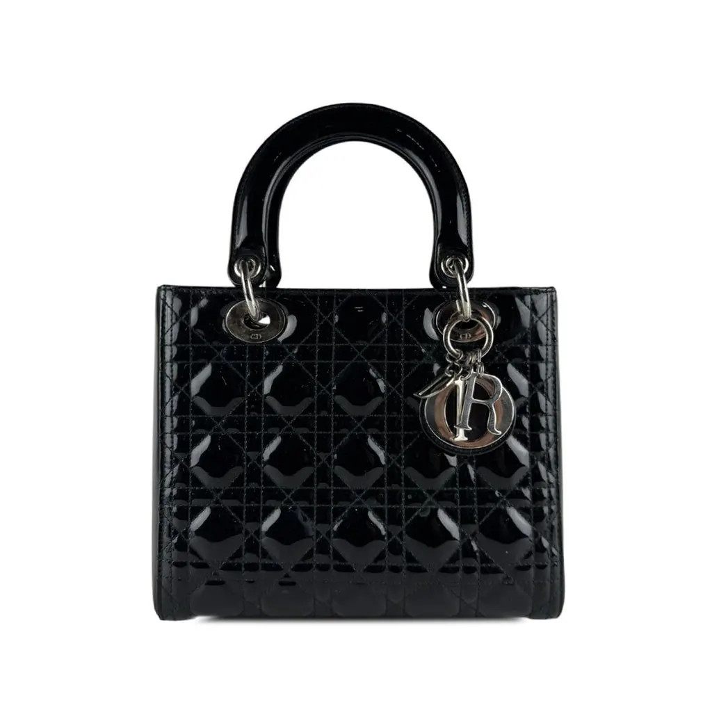 Dior Medium Patent Cannage Lady Dior