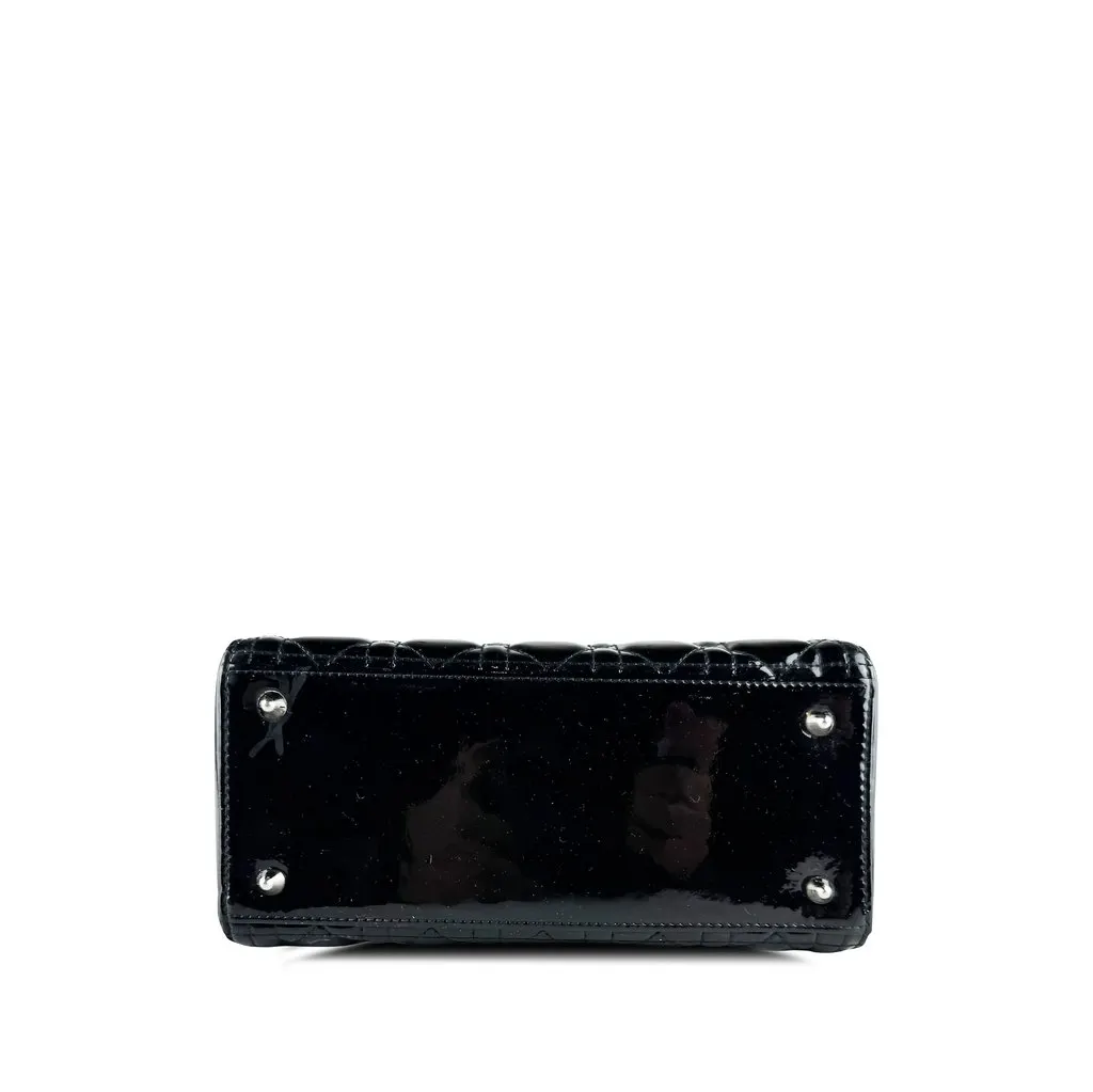 Dior Medium Patent Cannage Lady Dior Black Leather Very good - Inside View