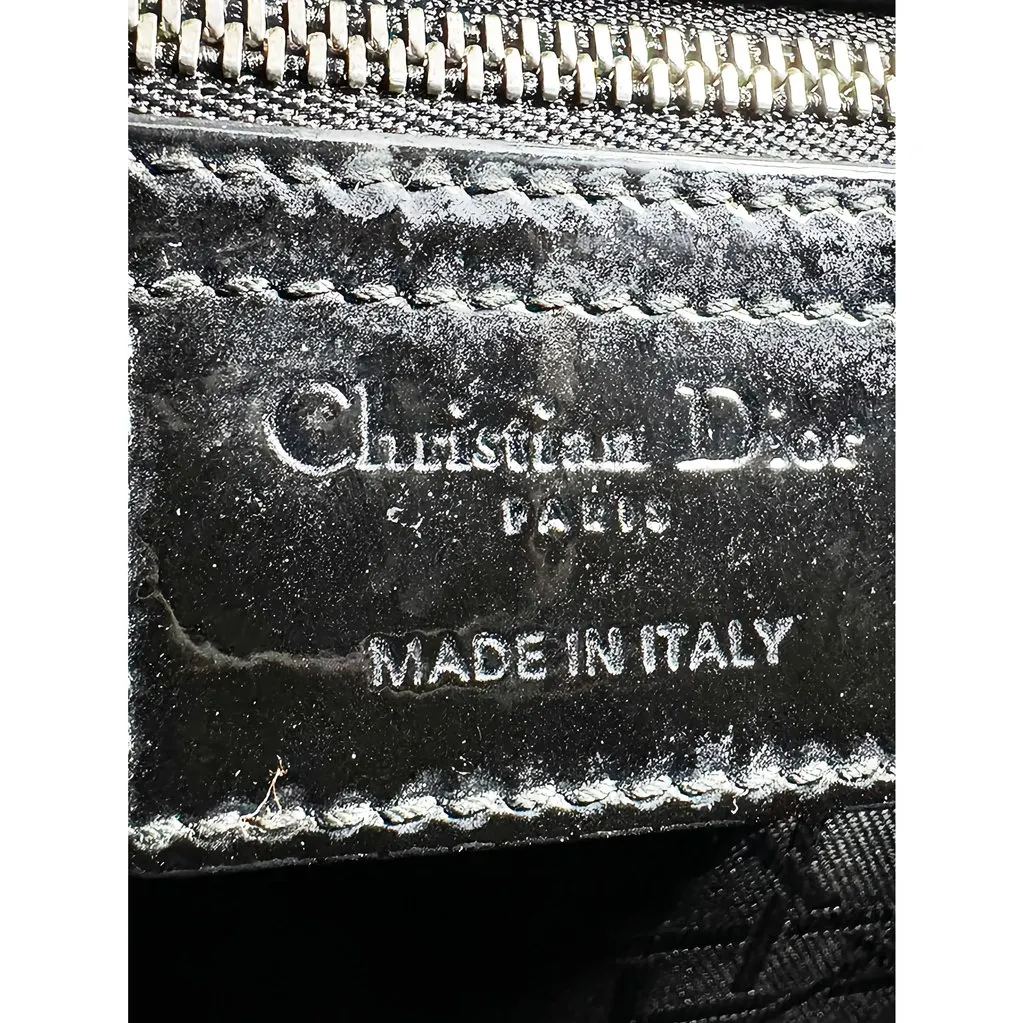 Dior Medium Patent Cannage Lady Dior Black Leather Very good - Box View