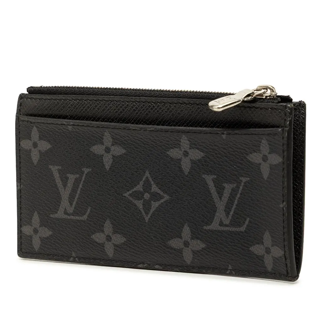 Louis Vuitton Monogram Eclipse Taigarama Coin Card Holder Black Very good - Back View