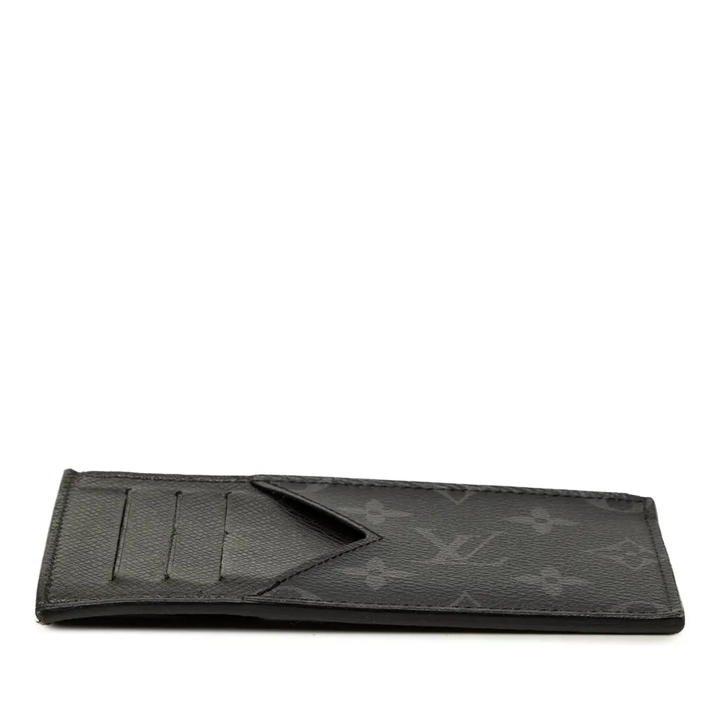 Louis Vuitton Monogram Eclipse Taigarama Coin Card Holder Black Very good - Inside View