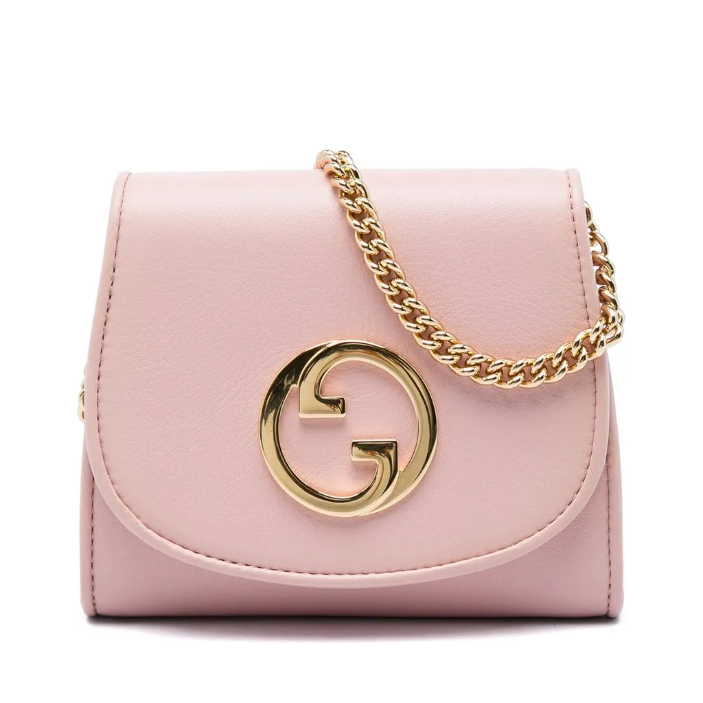 Gucci Medium Calfskin Blondie Wallet on Chain Pink Leather Very good - Front View