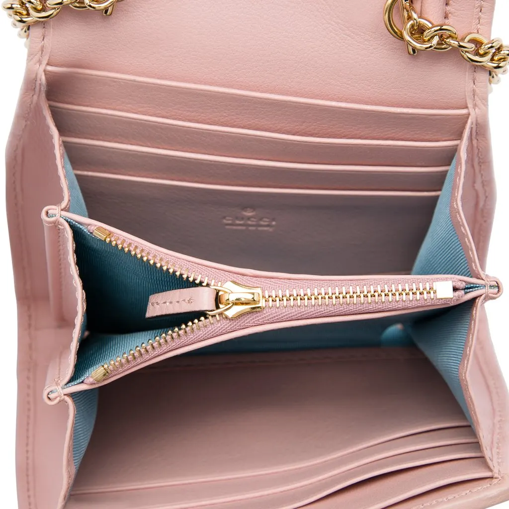 Gucci Medium Calfskin Blondie Wallet on Chain Pink Leather Very good - Model View