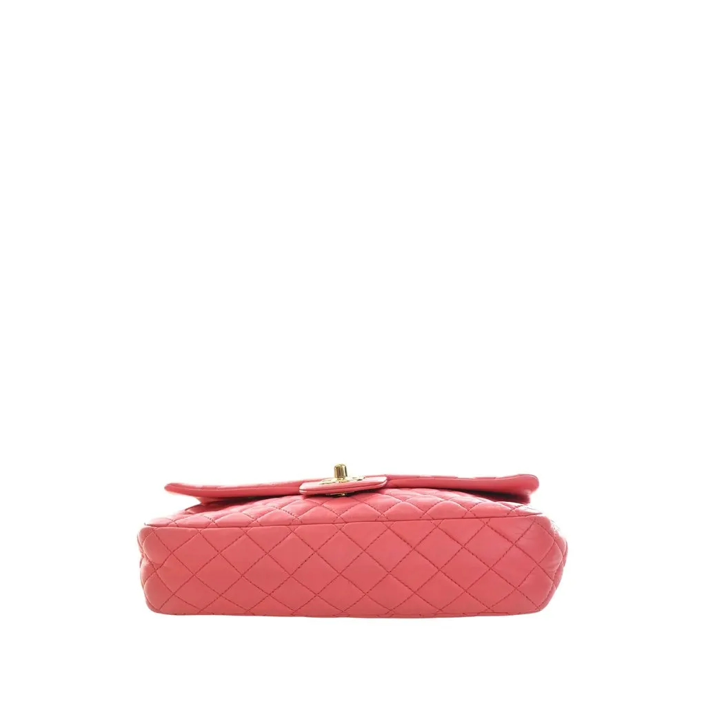 Chanel Medium Classic Lambskin Valentines Heart Charms Single Flap Pink Leather Very good - Inside View