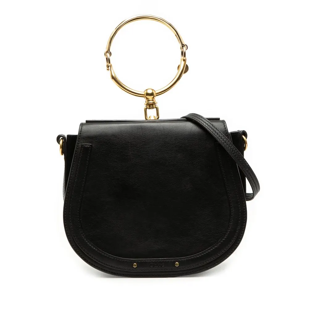 Chloé Medium Leather Nile Bracelet Satchel Black Leather Very good - Front View