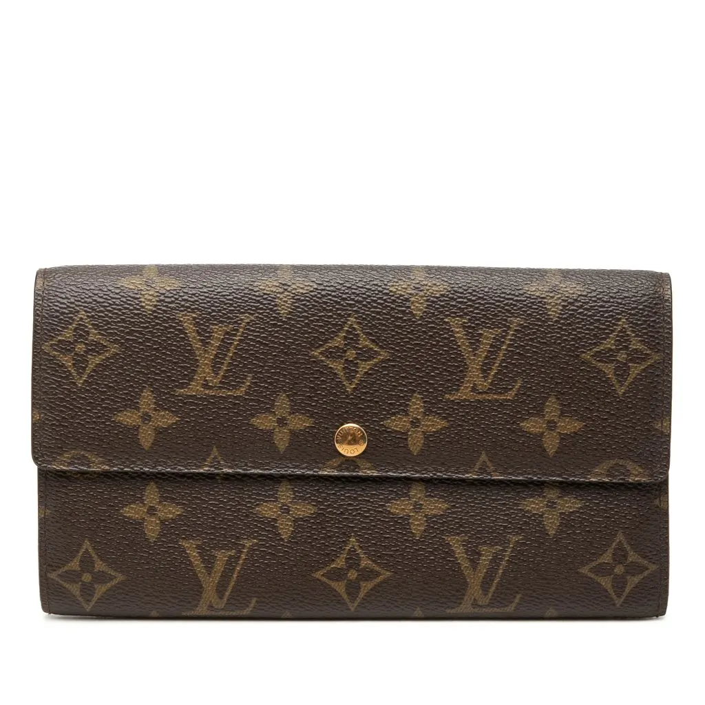 Louis Vuitton Monogram Sarah Long Wallet Brown Very good - Front View