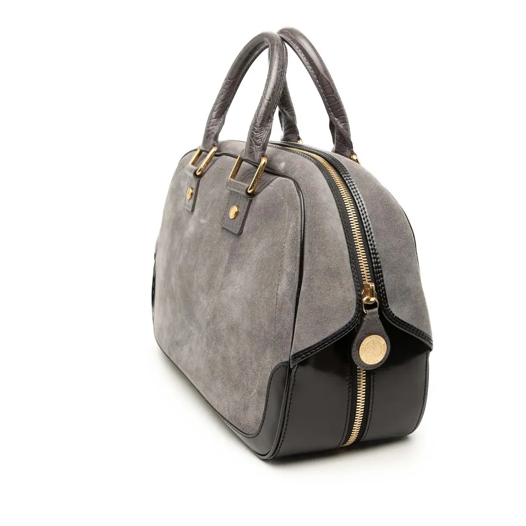 Louis Vuitton Havane Stamped Trunk GM Grey Leather Very good - Back View