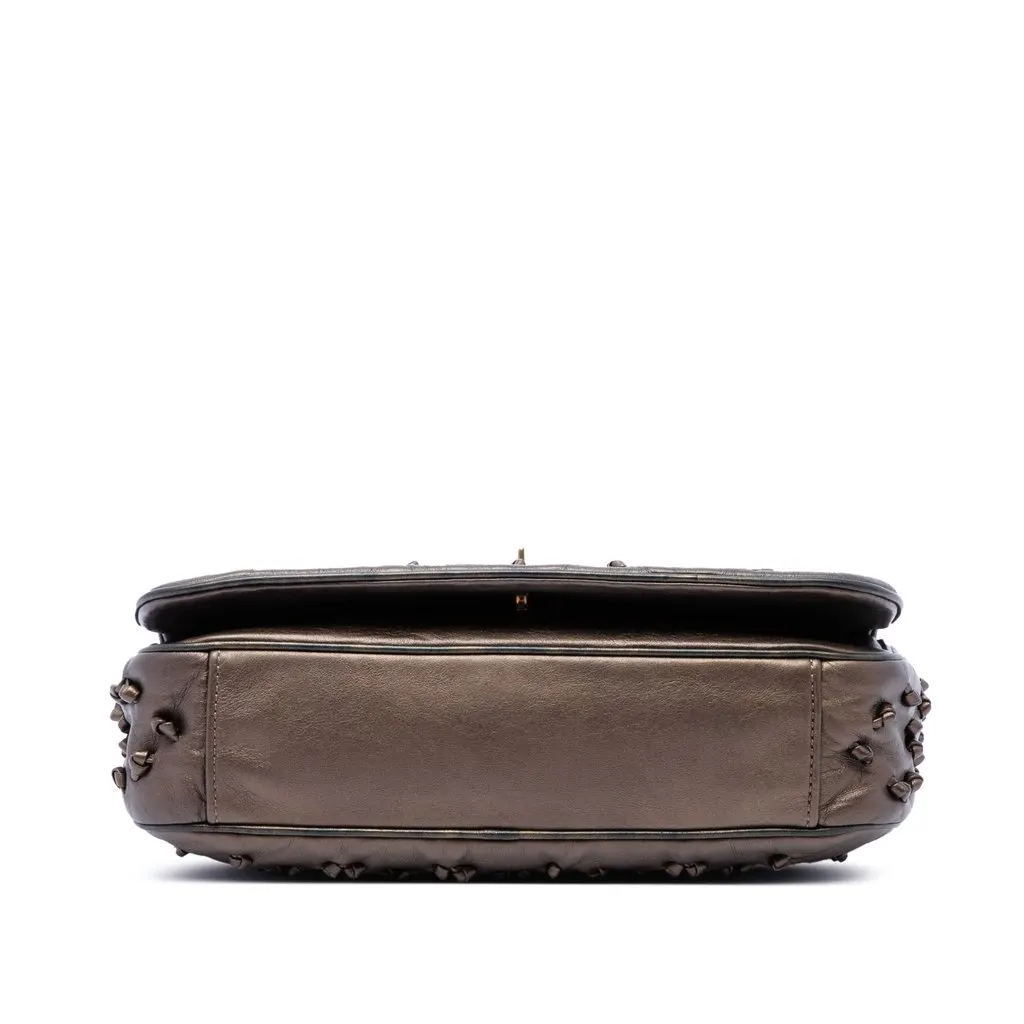 Chanel CC Metallic Lambskin Chic Knot Flap Brown Leather Very good - Inside View